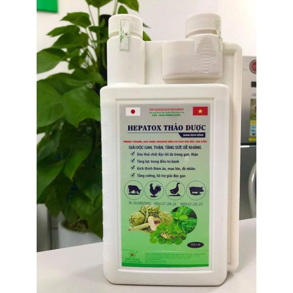 Hepatox thảo dược giải độc gan vật nuôi chai 1 l