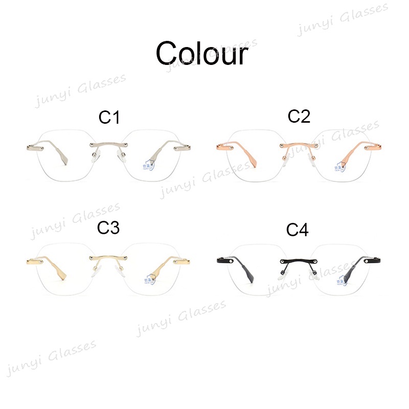 Mắt Kính Không Gọng Vuông Bằng Kim Loại Chống Tia Bức Xạ Chống Ánh Sáng Xanh Máy Tính Phong Cách Hàn Quốc Cho Nam Và Nữ