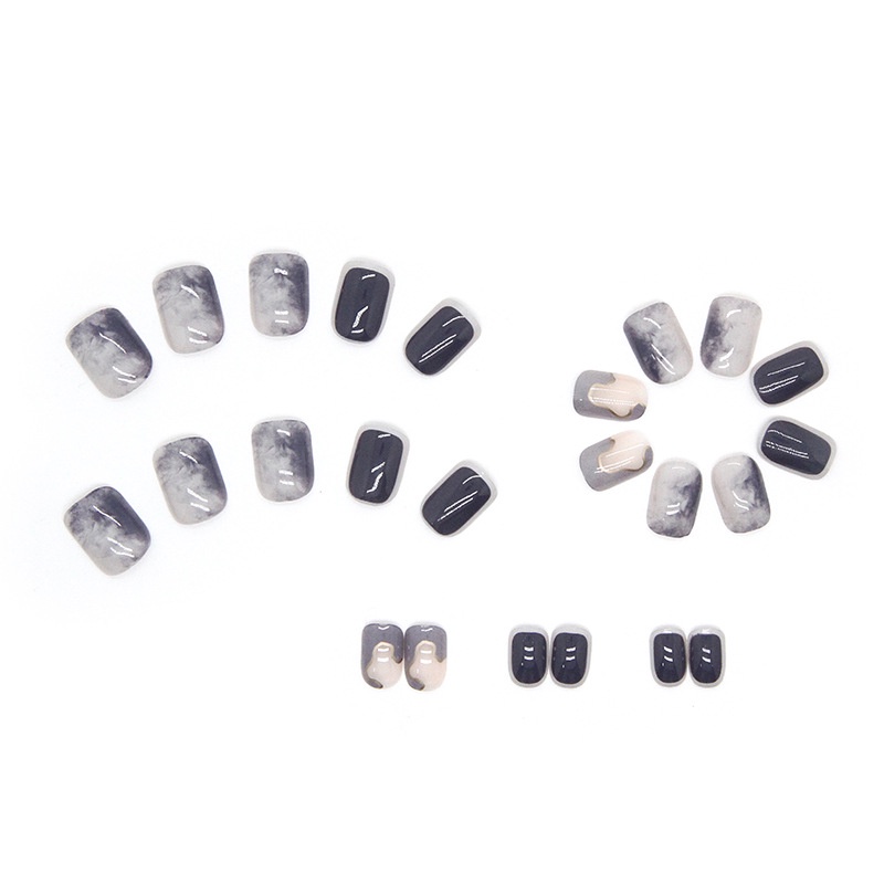 Bộ 24 Móng Tay Giả Ngắn yukehui 1187 Kiểu Pháp