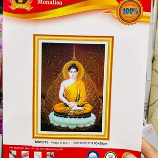 Tranh thêu chữ thập phật thích ca mâuni MN0215-60x90cm