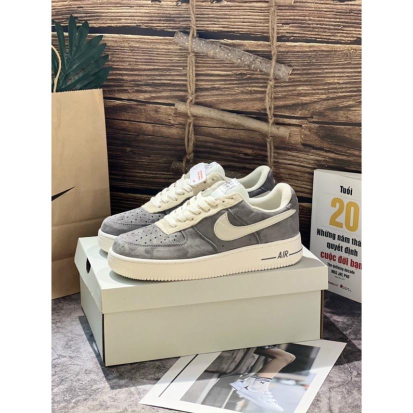 Giày sneaker Air force 1 Grey Pavy Tale  - Giày _Nike Xám NỈ Air Force 1, AF1 Bản chuẩn đẹp 2023