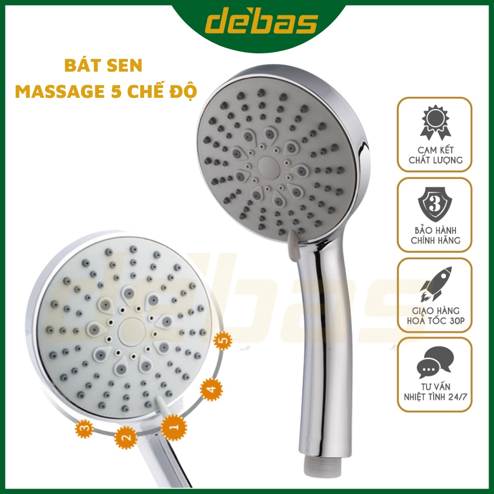 Vòi sen tăng áp tắm nóng lạnh Tay Sen Tắm Vòi Hoa Sen Tăng Áp TS01 Và Dây Sen Inox 304 Và Cài Sen