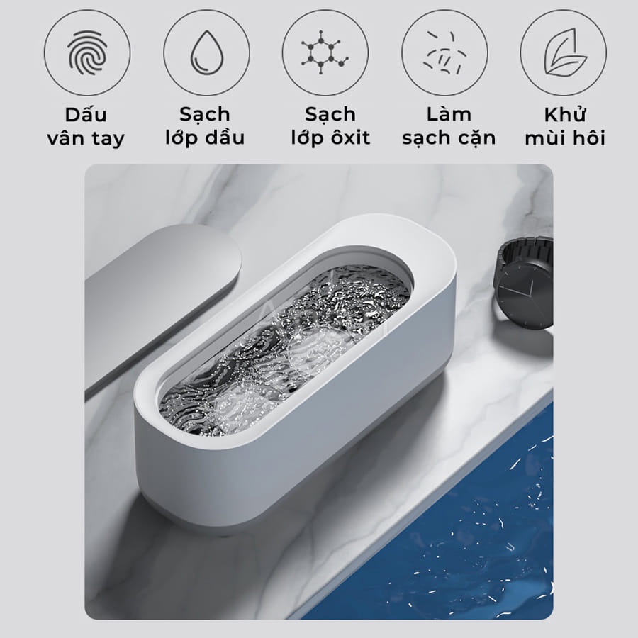 Máy Vệ Sinh Làm Sạch Trang Sức Bằng Sóng Siêu Âm, Dụng Cụ Tẩy Rửa Trang Sức, Đồng Hồ, Kính Mắt Đa Năng