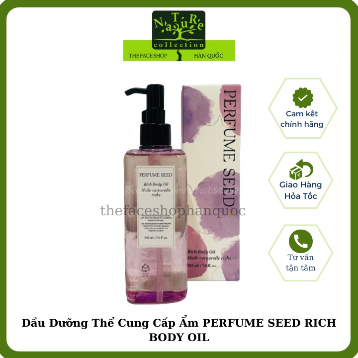 Dầu dưỡng thể cung cấp ẩm Perfume Seed Rich Body Oil 225ml