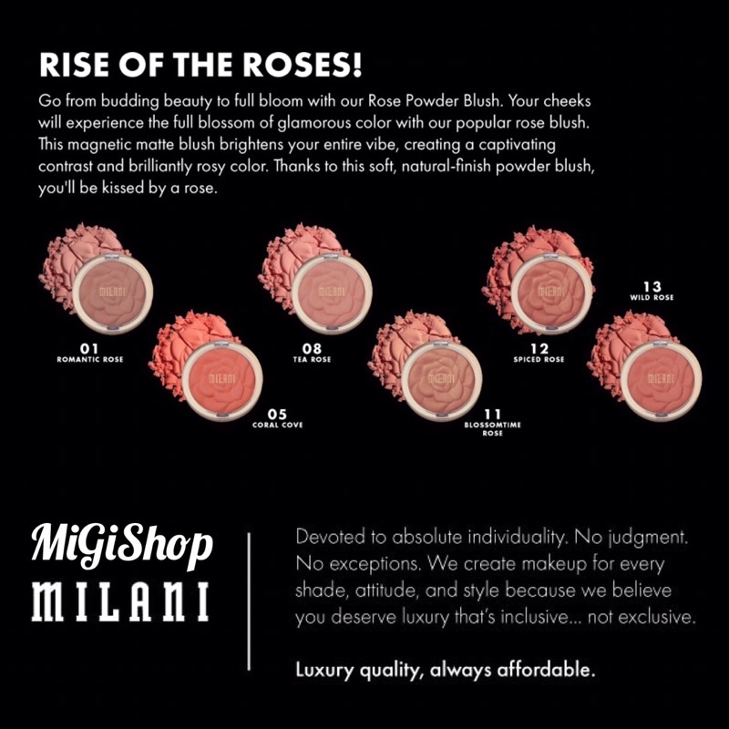 Phấn Má Hồng Milani Rose Powder Blush 17g