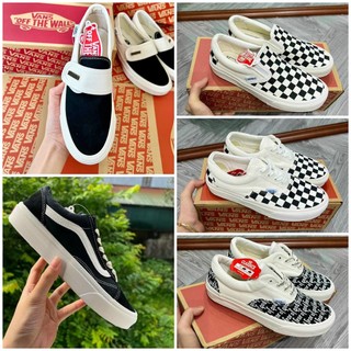 Giày thể thao vanz, van caro dây, giày van caro lười nam nữ full box