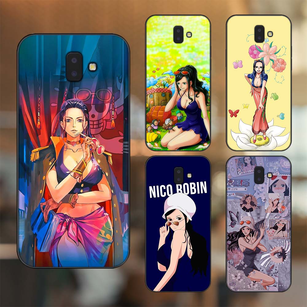 Ốp lưng Samsung J6 Plus viền đen in hình Nico Robin One Piece Đảo Hải Tặc