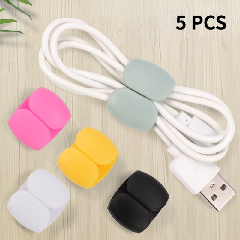 Set 5 Kẹp Giữ Dây Cáp Dữ Liệu / Tai Nghe Tiện Dụng Cho Trường Học / Văn Phòng