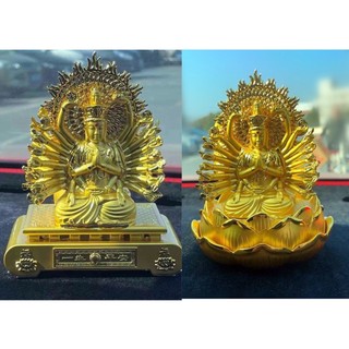 Tượng Phật bà nghìn tay mạ vàng - tượng phong thủy đặt taplo ô tô trang trí