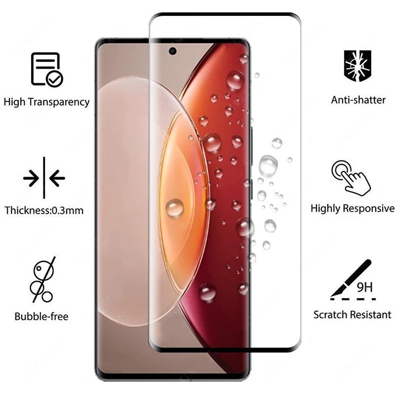 Kính Cường Lực Bảo Vệ Toàn Màn Hình Viền Cong Cho Vivo X90 Pro Plus X80 X70 Pro Plus