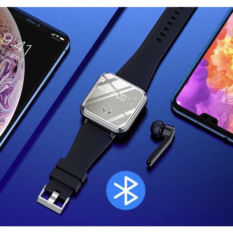 đồng hồ mp3 nghe nhạc kết hợp tai nghe bluetooth 5.0