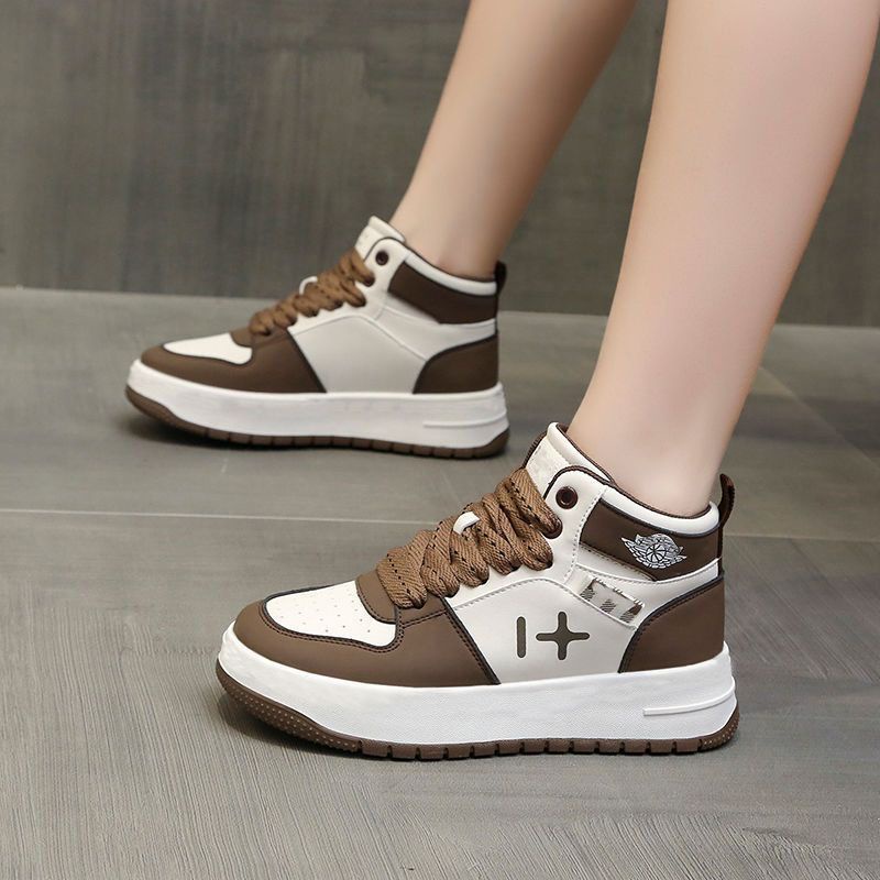 Hàng Có Sẵn Giày Thể Thao Đế Dày Cổ Cao Màu Trắng Thời Trang Đường Phố Bán Chạy Nhất Mùa Thu Cho Nữ