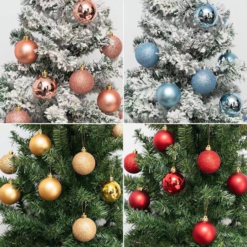 [ SIZE ĐẠI ] Set 6 quả châu size 8cm trang trí cây thông Noel, trang trí giáng sinh