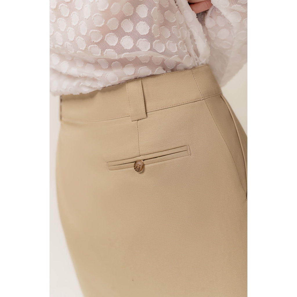 LIBÉ - Chân váy khaki ngắn trên gối