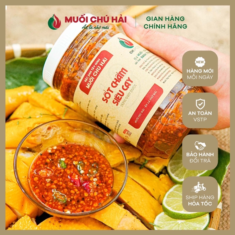 Muối sốt Chú Hải siêu cay, chấm bánh tráng hoặc các loại hải sản