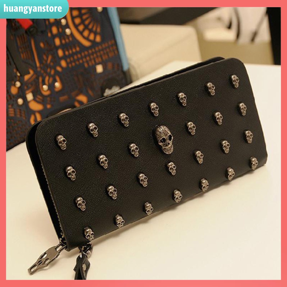 HY/ Ví giả da cầm tay họa tiết đầu lâu cổ điển cho nam và nữ | BigBuy360 - bigbuy360.vn