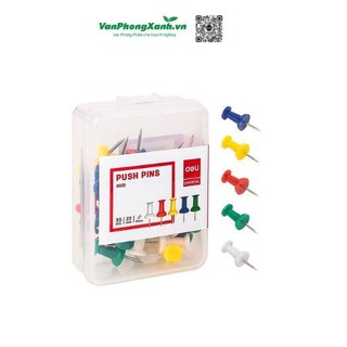 Ghim Mũ Nhựa Nhiều Màu Deli 0021, Hộp 35 Chiếc
