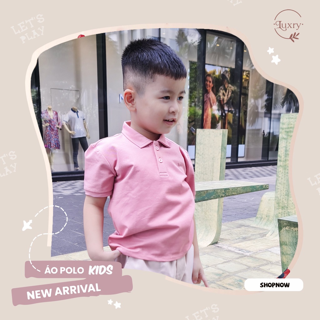 Áo polo trẻ em thương hiệu Luxry đẹp, mềm, co giãn tốt cho bé từ 2 tuổi đến 11 tuổi