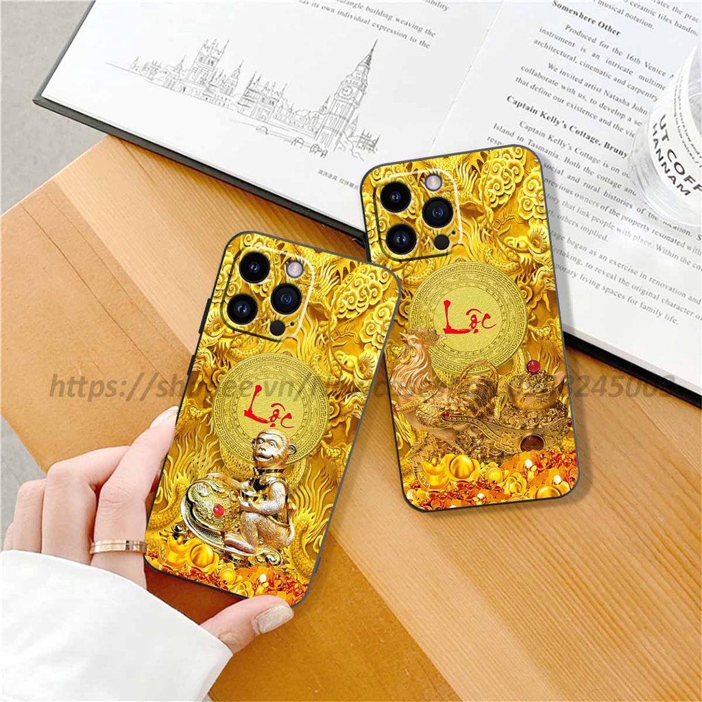 Ốp TPU Viền vuông Iphone 12/ 12 Mini/ 12 Pro/ 12 Pro Max in hình 12 Con Giáp Tài Lộc 3D