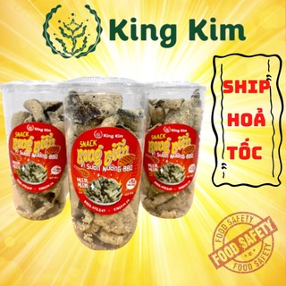 Combo 3 hủ snack rong biển vị thịt nướng bbq king kim 150g - bánh rong biển