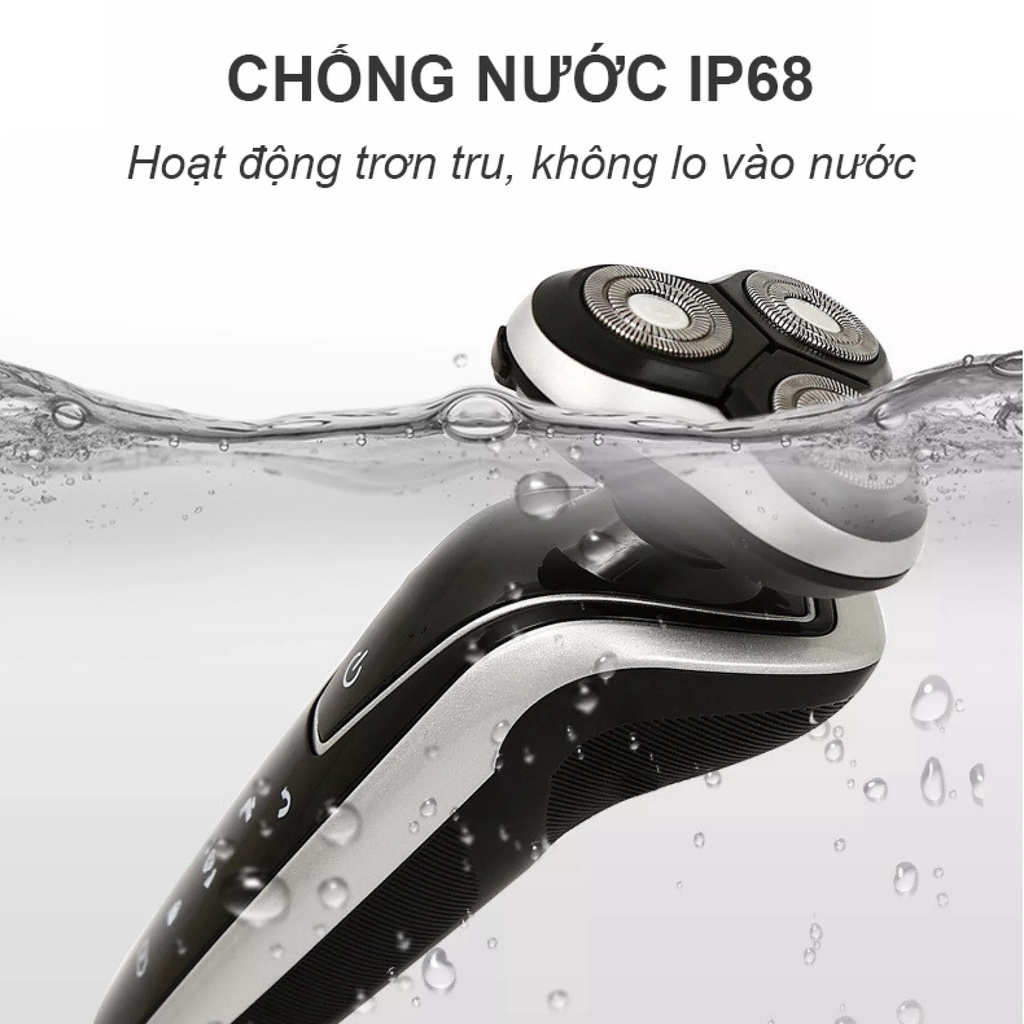 Máy Cạo Râu Đa Năng 4 In 1 Hàn Quốc Cao Cấp Pholzps Tông Đơ Cắt Tóc Tỉa Lông Mũi Massage Mặt Chống Nước IPX7 Thay Lưỡi