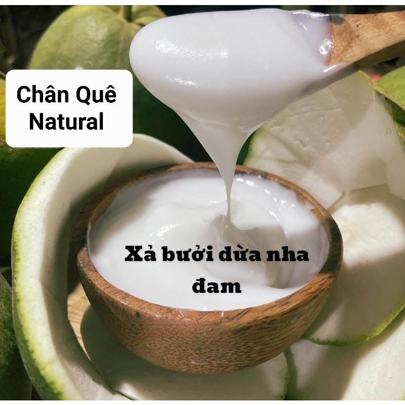 Dầu Xả Ủ Tóc Bưởi Dừa Nha Đam [HANDMADE] Giúp Tóc Mềm Mượt, Cải thiện Tóc Khô Xơ CHÂN QUÊ NATUAL,Kem Ủ Mềm Phục Hồi Tóc