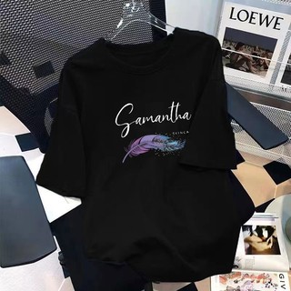 Áo thun Fashmily 100% cotton tay ngắn cổ tròn phong cách Hàn Quốc 2023