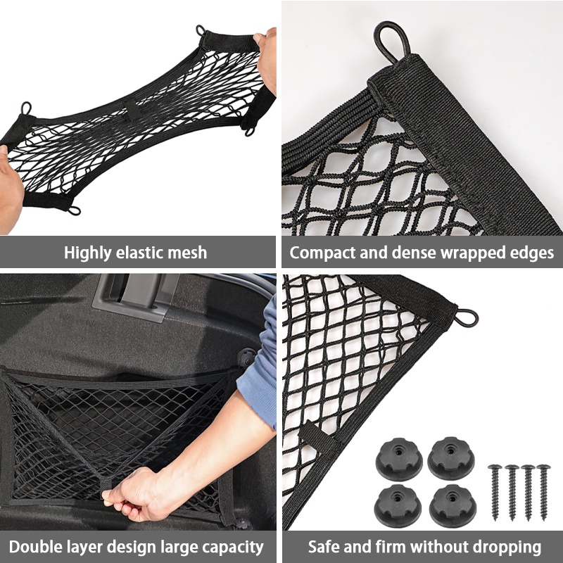 Túi Lưới Đựng Đồ Hai Lớp Co Giãn Có Thể Kéo Dài Tiện Dụng Cho Xe Hơi / Xe Máy