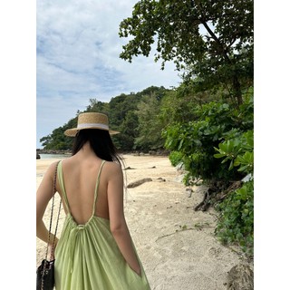 [I am] - Đầm cổ yếm lưng cột nơ - CLOUDY DRESS