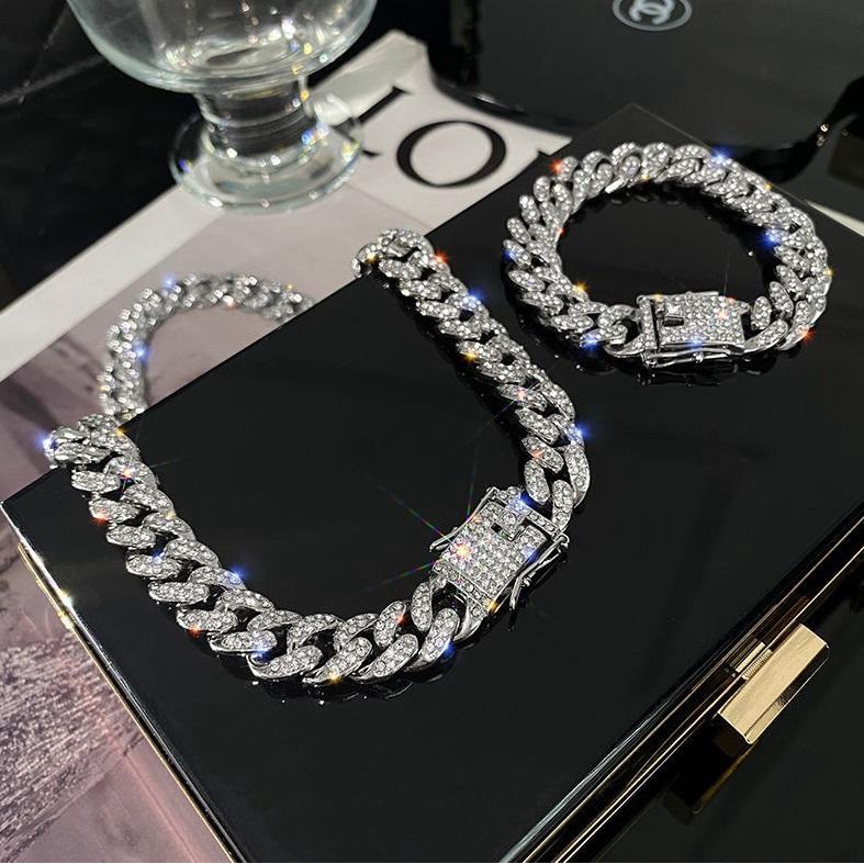 [LÌ XÌ NHẪN + HOA TAI] Vòng cổ hoặc vòng tay Cuban đá ND,TGD - KuuClothes