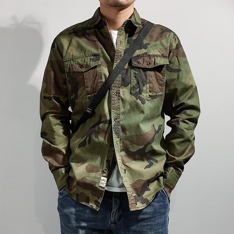 Áo Sơ Mi Dài Tay Size Lớn Họa Tiết Rằn Ri Phong Cách Hiphop Đường Phố Hàn Quốc