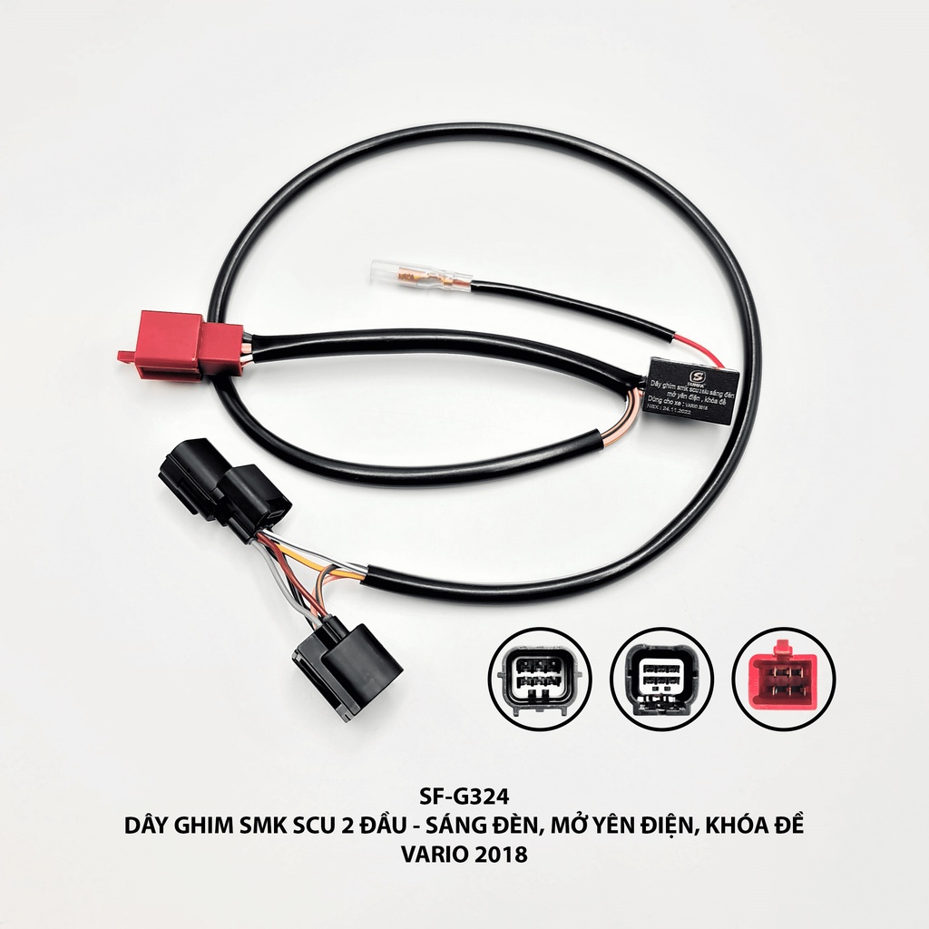 Dây ghim SMK SCU 2 đầu - sáng đèn, mở yên điện, khoá đề - Vario 2018 - SF-G324