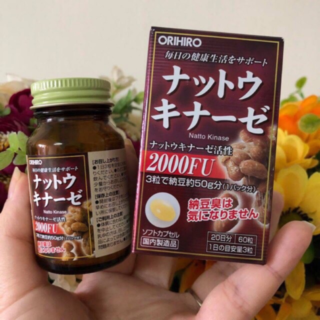 Viên Uống Tránh Đột Quỵ Và Tai Biến Natto Orihiro 2000FU - 60 viên