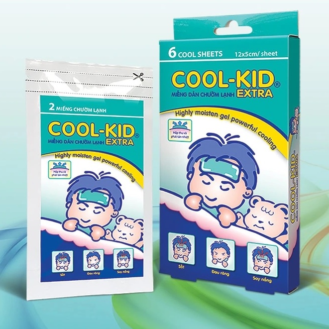 Miếng dán chườm lạnh Cool-Kid Extra cảm cúm, say nắng, ngăn ngừa co giật