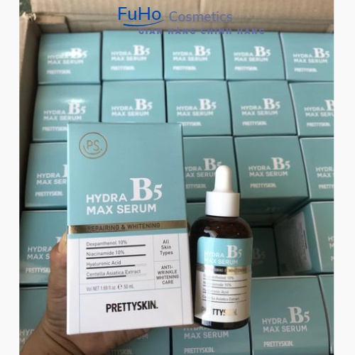Serum phục hồi B5 50ml, tinh chất dưỡng trắng da Hydra B5 Max Serum Prettyskin, giảm nám tàn nhang chống lão hóa  Fu