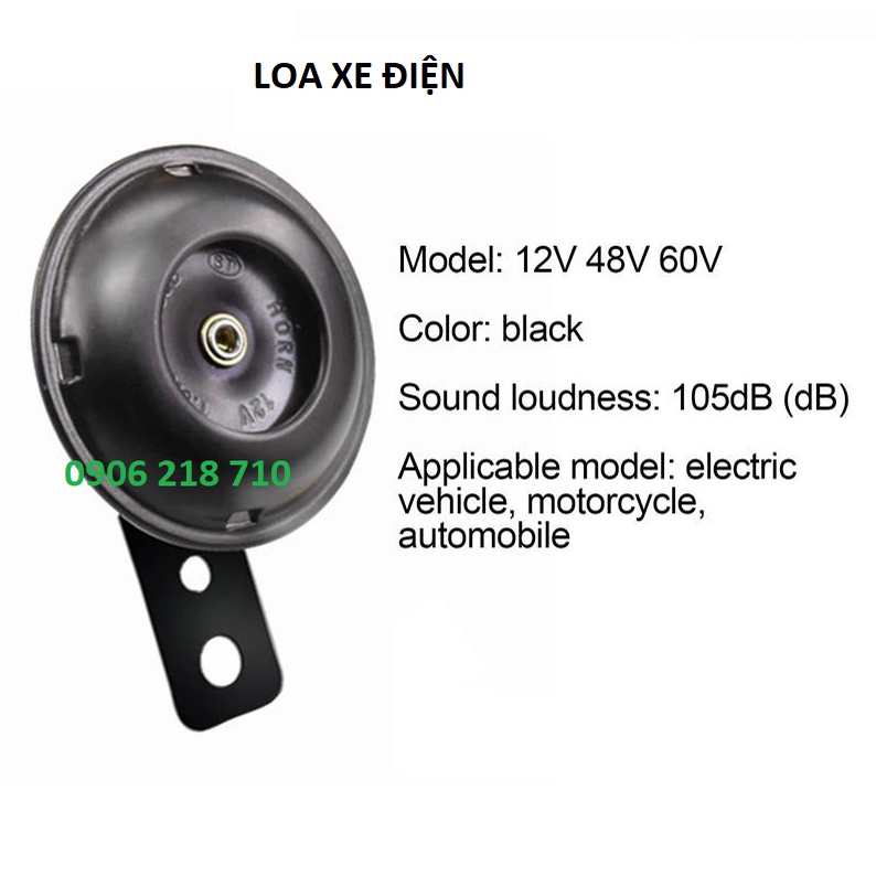 Còi (kèn) Xe Máy, Xe Máy Điện, Xe Đạp Điện 12V, 48V, 60v dùng cho tất cả các loại xe,