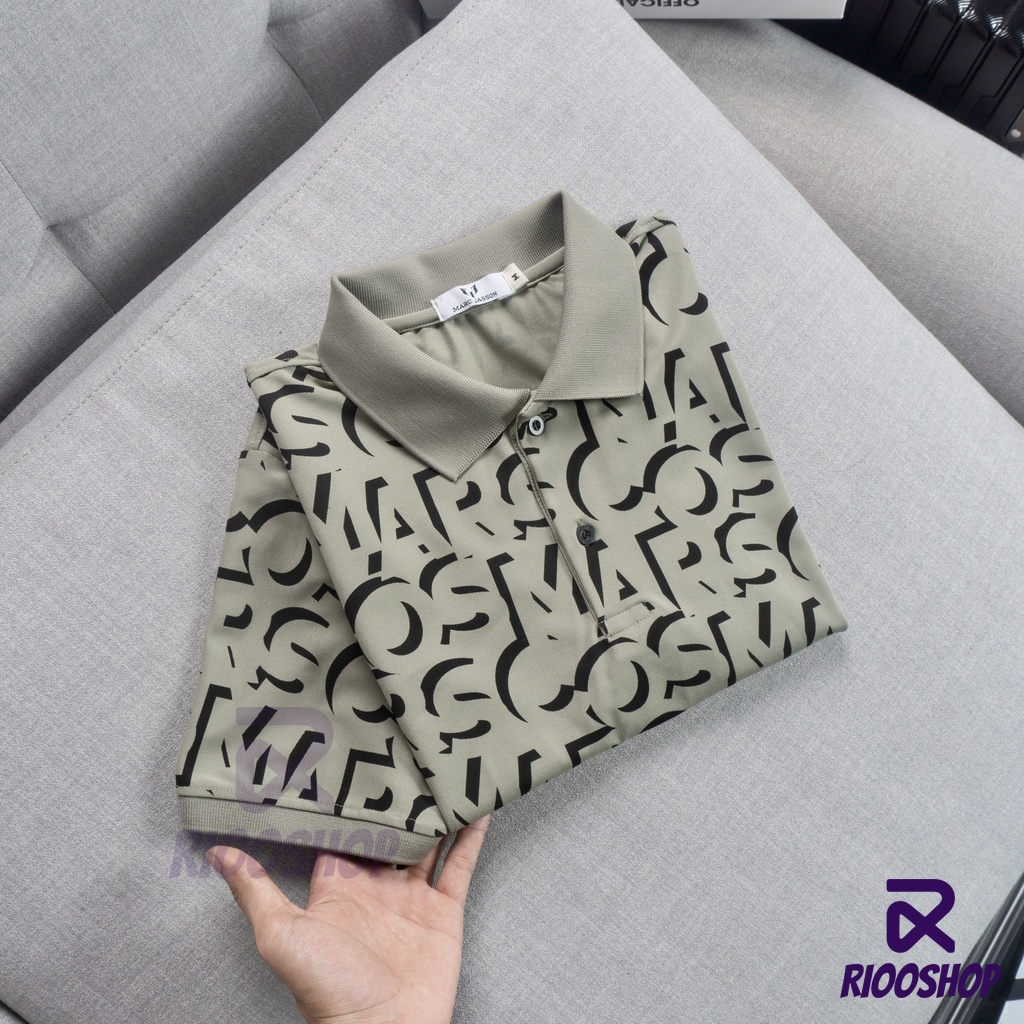 Áo polo nam họa tiết, áo phông nam có cổ vnxk tay ngắn thiết kế cao cấp, đẹp màu trắng, hồng, xanh rêu RIOOSHOP RSP080