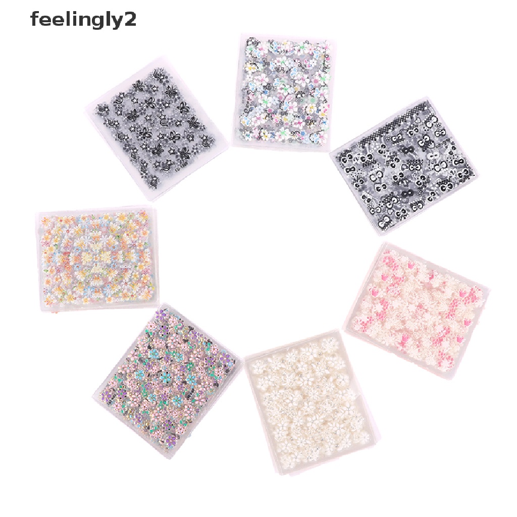 Set 30 Miếng Dán Trang Trí Móng Tay Tự Dính Họa Tiết Hoa Xinh Xắn
