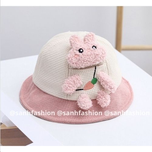 [Bé 6tháng-4tuổi] MŨ VÀNH VÁ 2 MÀU THÚ NHỒI BÔNG QUẢNG CHÂU BÉ TRAI,GÁI