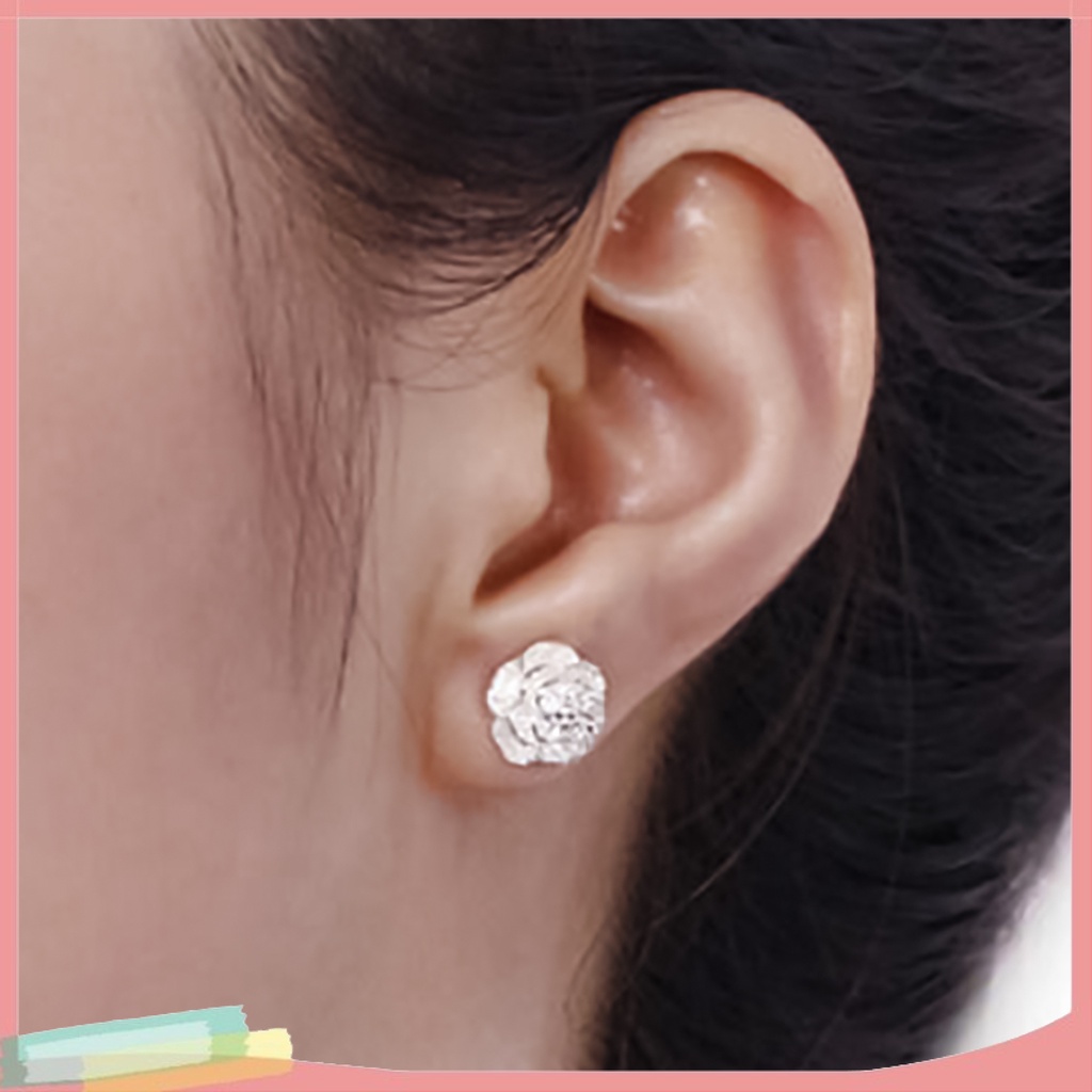 Đôi khuyên tai mạ bạc hình hoa thời trang cho nữ