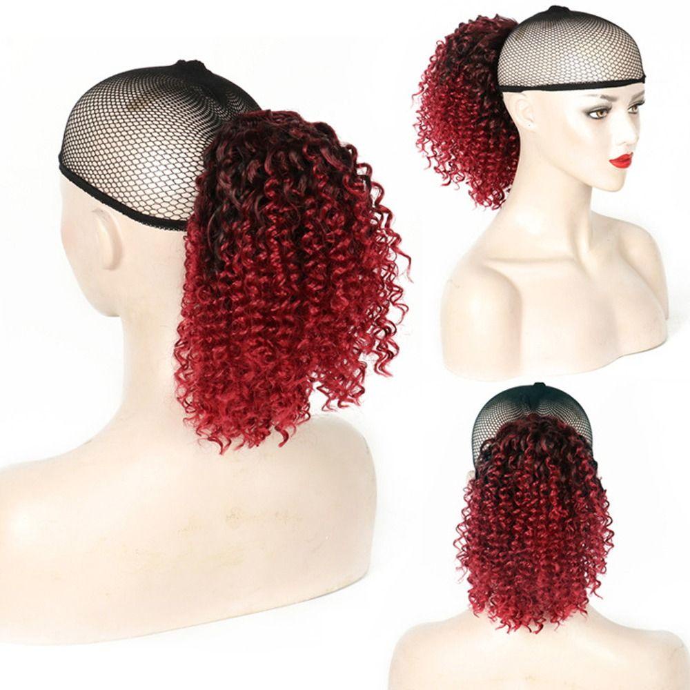 Tóc Giả Bằng Sợi Tổng Hợp Màu Đen / Nâu Có Dây Rút Thời Trang Cho Nữ