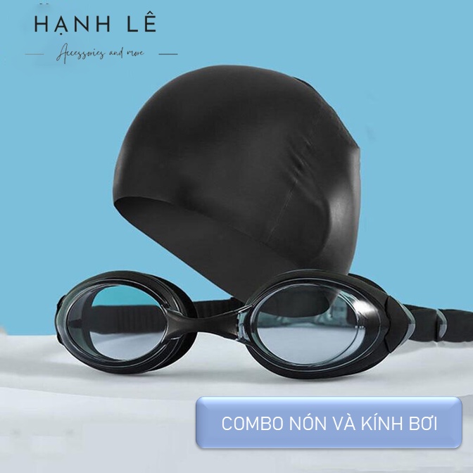 Combo nón bơi và kính bơi giao màu ngẫu nhiên chào hè giúp bảo vệ da đầu và tóc khi đi chơi