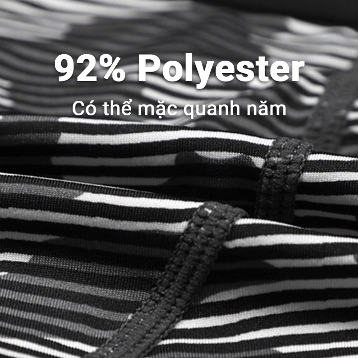 Quần legging ngắn iCombat Camo CoolMax họa tiết sọc rằn ri đen xám quần lót thể thao nam