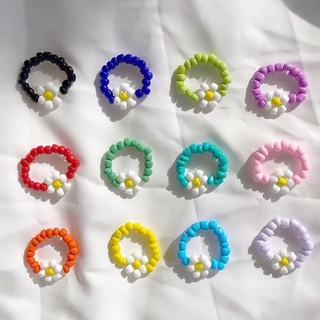 Nhẫn Hạt Cườm Hoa Màu Pastel Baby Dễ Thương
