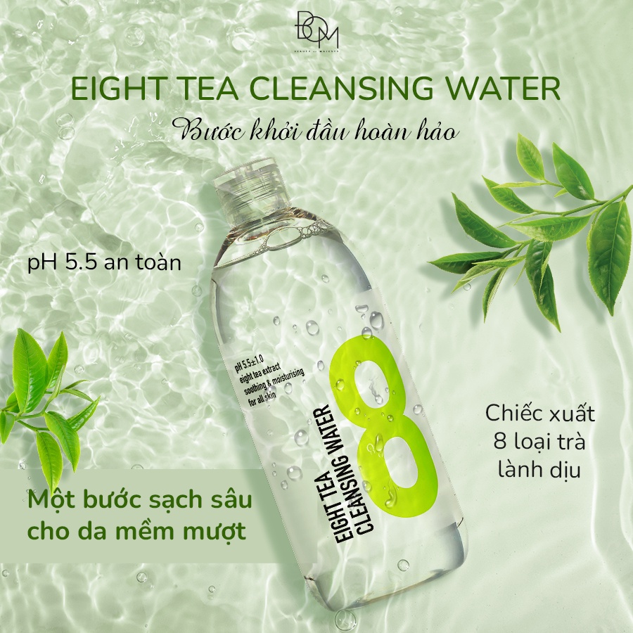 Nước Tẩy Trang Làm Sạch Da Không Chứa Cồn BOM Eight Tea 500ml