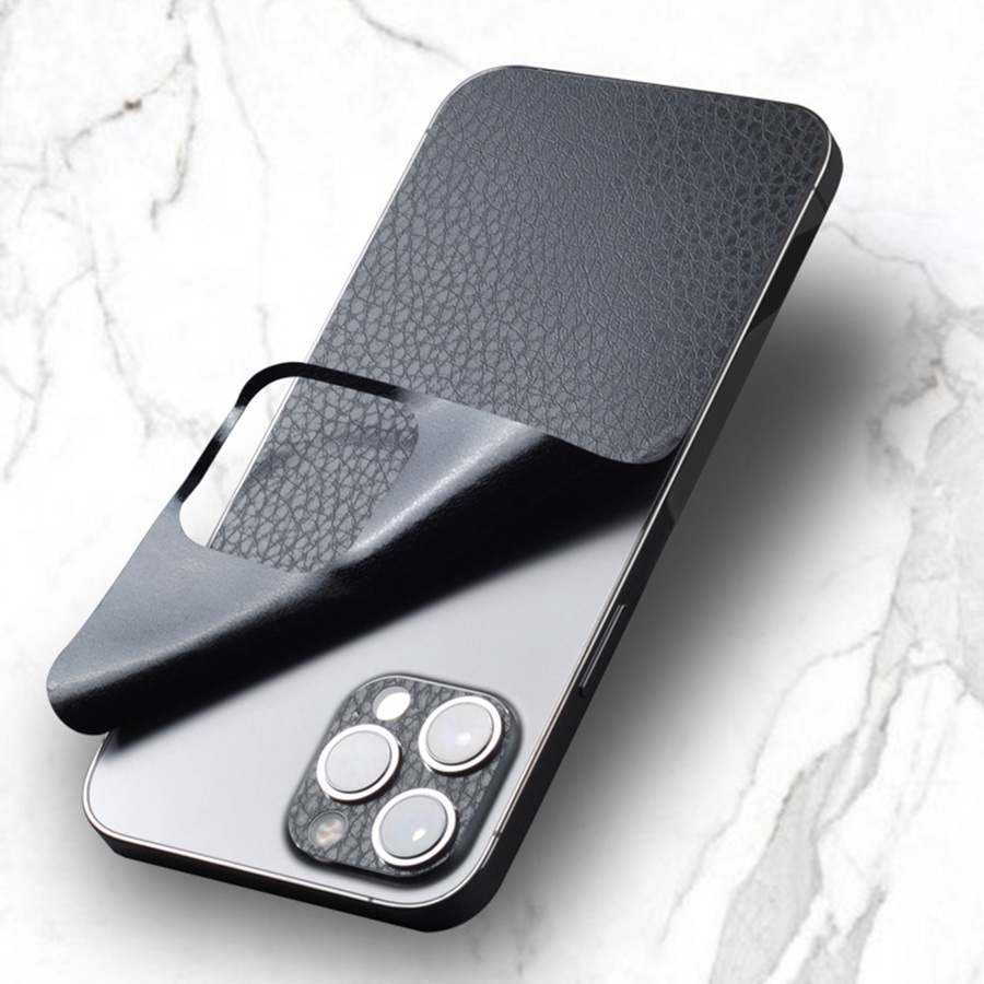 Miếng dán skin vân da full lưng viền camera iphone 15promax 14 pro max 13promax 12pro max 11 promax xs max 7 8 plus mini