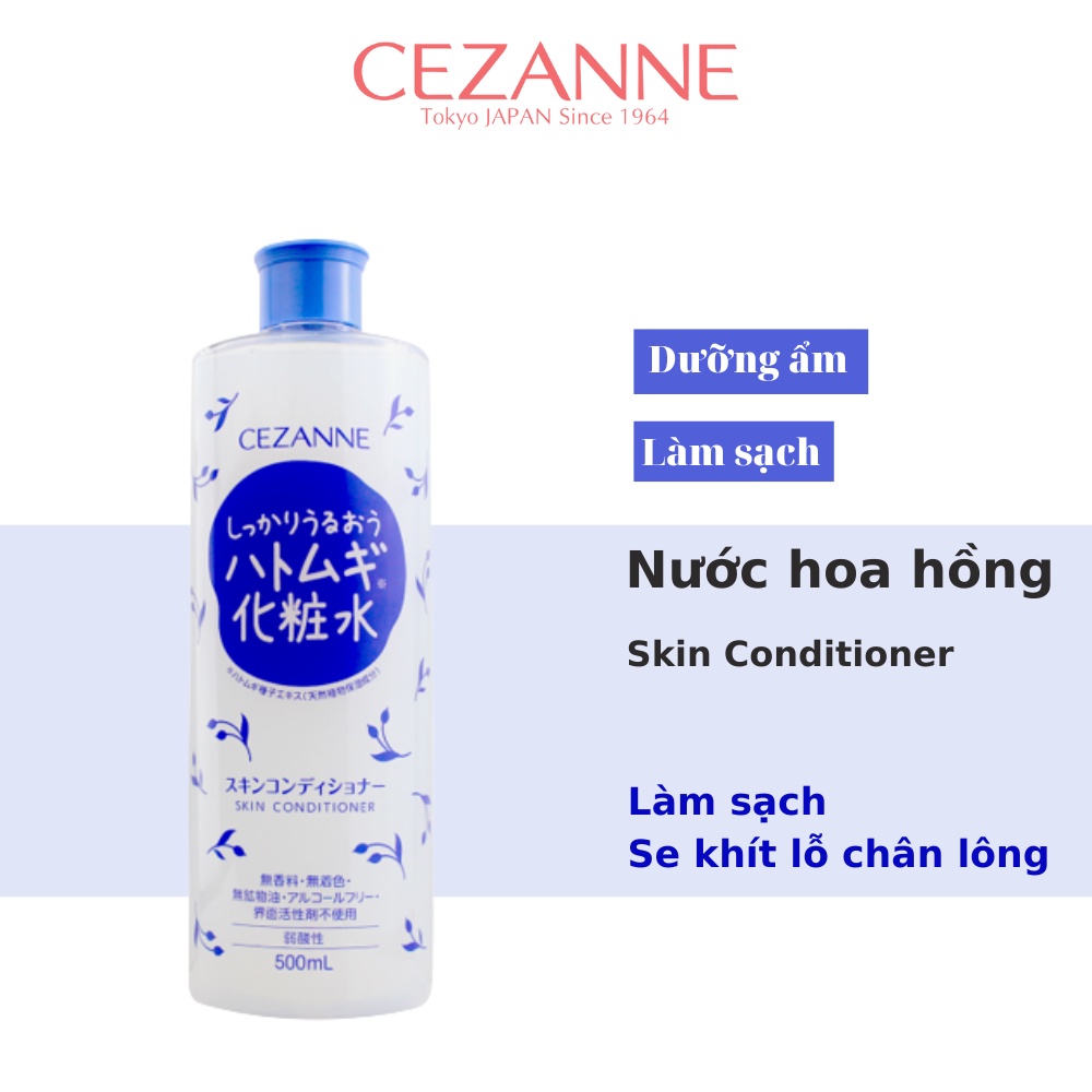 Nước hoa hồng dưỡng ẩm Cezanne Skin Conditioner Nhật Bản làm sạch, se khít lỗ chân lông 500ml | BigBuy360 - bigbuy360.vn