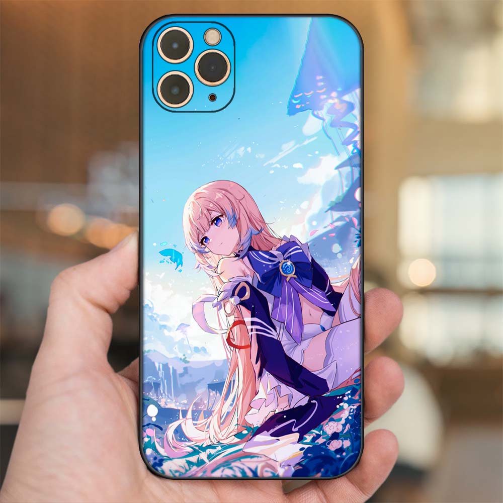 Ốp lưng iPhone 11 Pro Max dẻo đen cạnh vuông in hình Sangonomiya Kokomi Genshin Impact