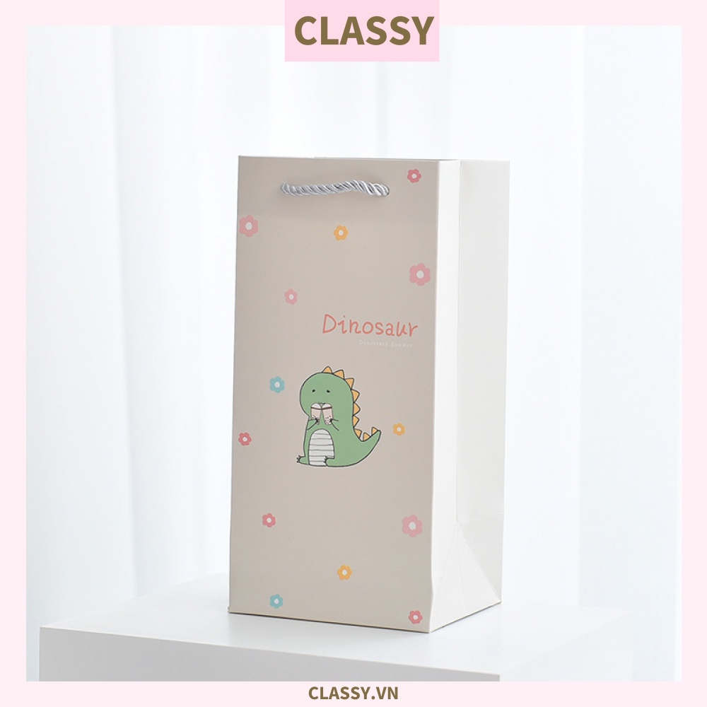 Classy Túi giấy đựng quà 24,5 * 12,5 * 9,5cm họa tiết khủng long cực xinh Q975