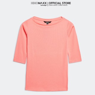 N&m áo thun nữ basic tay lửng chất cotton pha poly 1907109